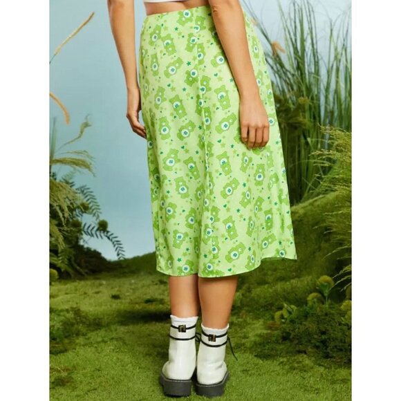 CARE BEARS Green Lucky Clover Slit Skirt Size Small NEW NWOT - Picture 2 of 4